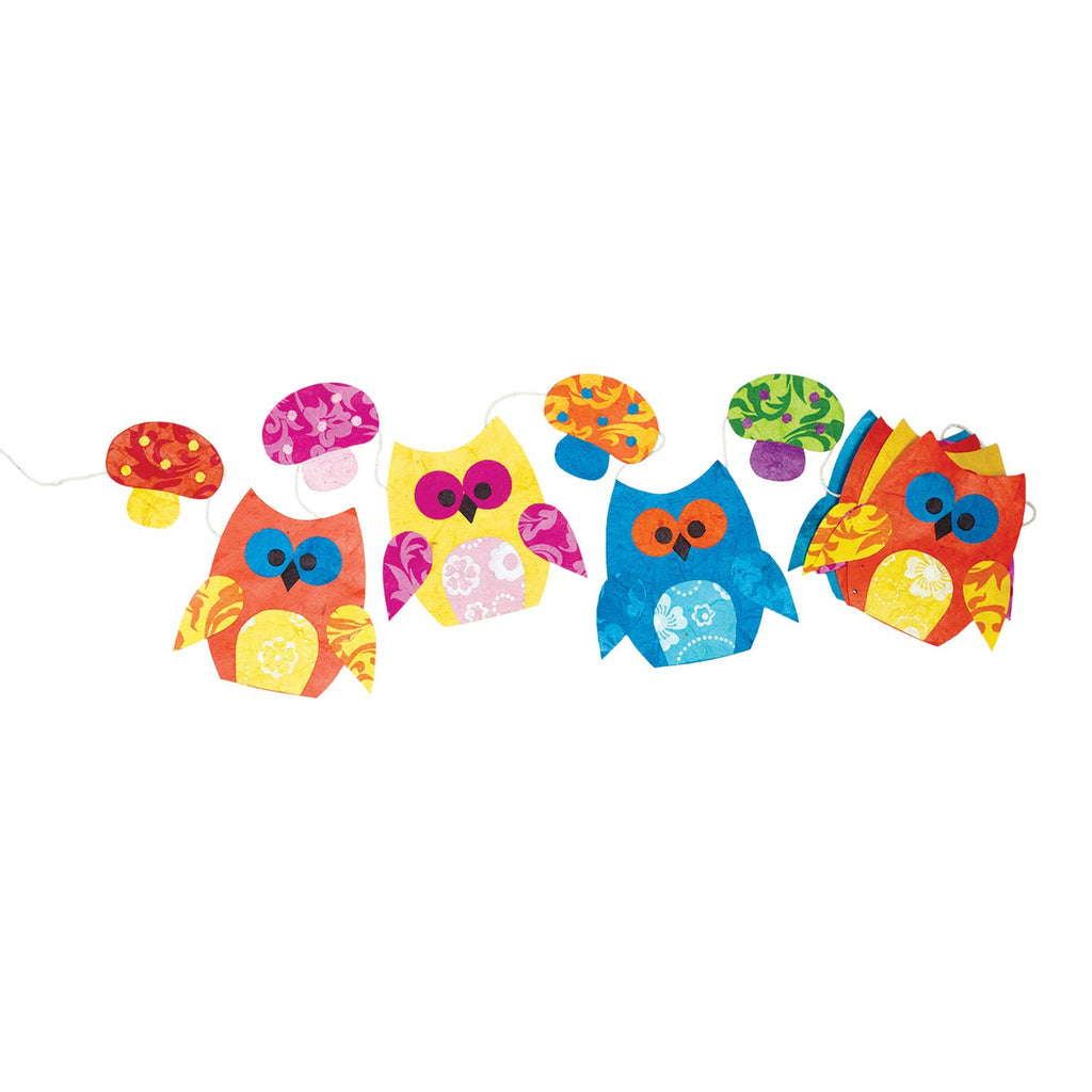Owl & Mushroom Eco-Paper Garland