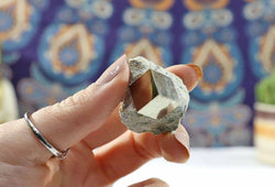 Pyrite Cube on Matrix | Natural Pyrite Crystal