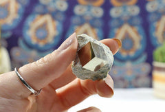 Pyrite Cube on Matrix | Natural Pyrite Crystal