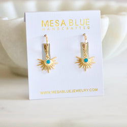 Turquoise Starburst Huggie Earrings  