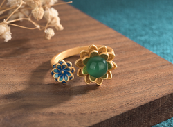 Double Flower Open Ring