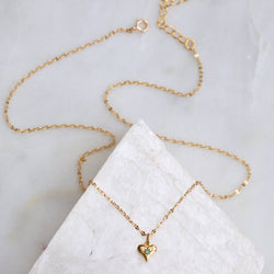 Opal Dainty Heart Necklace