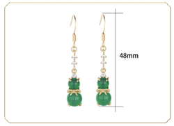 Jade Guard With Crystals Earrings