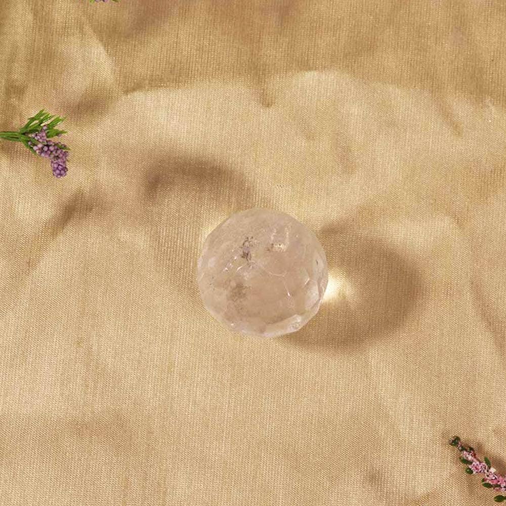 Clear Quartz Mini Faceted Ball | Clear Quartz Crystal
