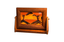 Alder Wood (Traditional) Moving Sand Art Pictures: Ocean Blue / Medium