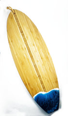 Ocean-Decorated Surfboard Cutting Board: Dark Blue