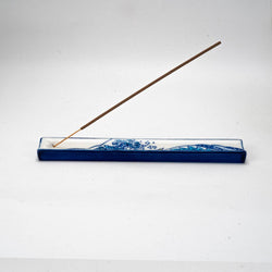 Handpainted Ceramic Incense Holder 9 inch L Great Wave (1/72)