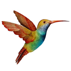 Hummingbird Wall Decor Large Rainbow, w/ Capiz, Outdoor Safe