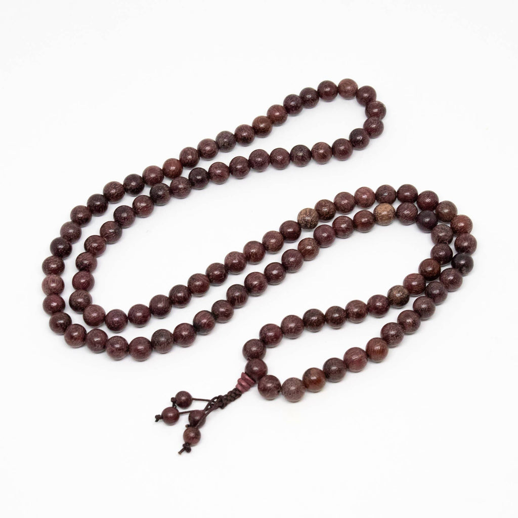 Purpleheart Wood Zen 108 Bead Mala Prayer Beads - 8mm