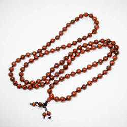 Dragon Blood Wood Knotted 108 Bead Mala - Prayer Beads - 8mm