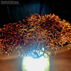 USB LED Lamp Copper Wire Entwined Bonsai Tree on Selenite