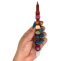 Chakra 7 Stone Durepox Resin Refillable Pen