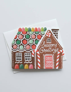 Gingerbread House Die Cut Card
