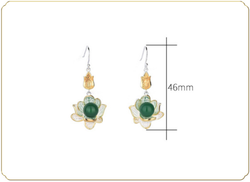 Silver and Jade Lotus Earrings