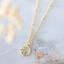 Turquoise and CZ Hamsa Necklace
