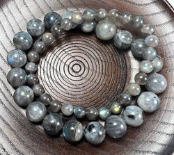 Labradorite A Beaded Bracelet 6mm - Average Wrists