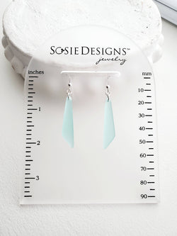 Cultured Sea Glass Paddle Earrings - Autumn Green