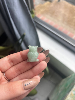 Green Aventurine Owl Crystal Carving