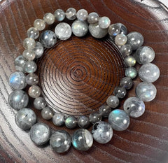 Labradorite A Beaded Bracelet 6mm - Average Wrists