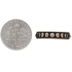 Sterling Silver or Bronze Moon Phases Ring: Recycled Sterling Silver / 11