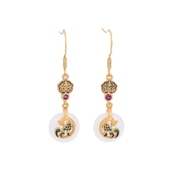 Lux Golden Phoenix Jade Earrings