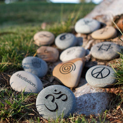Miracle Stones - Beach Pebbles engraved with NewAge Smbls 3