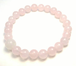 Rose Quartz Stretchy Beaded Bracelet - Prayer Beads - 8mm