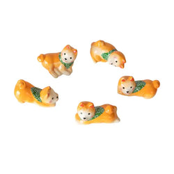 5pc Chopsticks and Shiba Inu Chopsticks Rest Gift Set
