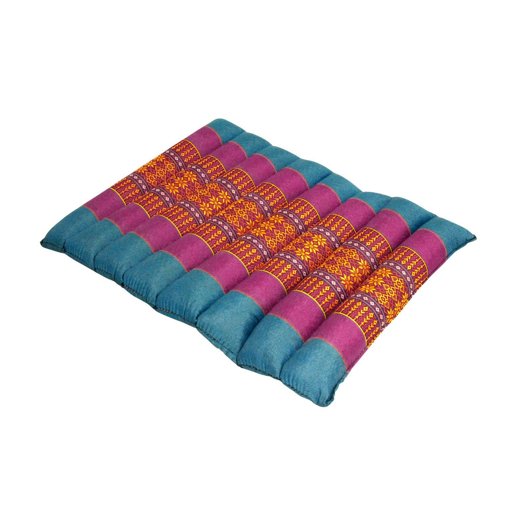 Zafuko Rollable Yoga & Meditation Cushion: Burgundy/Orange / Medium