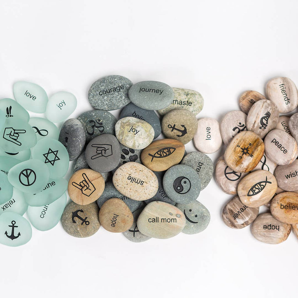 Miracle Pocket Stones - Engraved with Words & Symbols 1.5-2