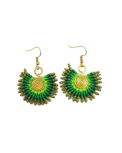 Macrame Sunbeam Earrings: Orange