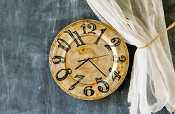 Clock Wall Decor Pearl With Black Numbers, Compressed Capiz