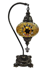 Hanging Mosaic Desk Lamp -  Brown Color Glass Mosaic Star