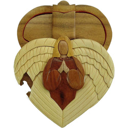 Heart Angel - Hand Carved Keepsake Gift Box