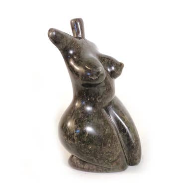 Kneeling Stone Goddess Figure