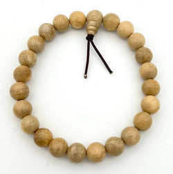 Large Size Camphor Wood Beaded Bracelet - Wrist Mala - 10mm