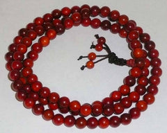 Dragon Blood Wood 108 Bead Mala - Prayer Beads 8mm