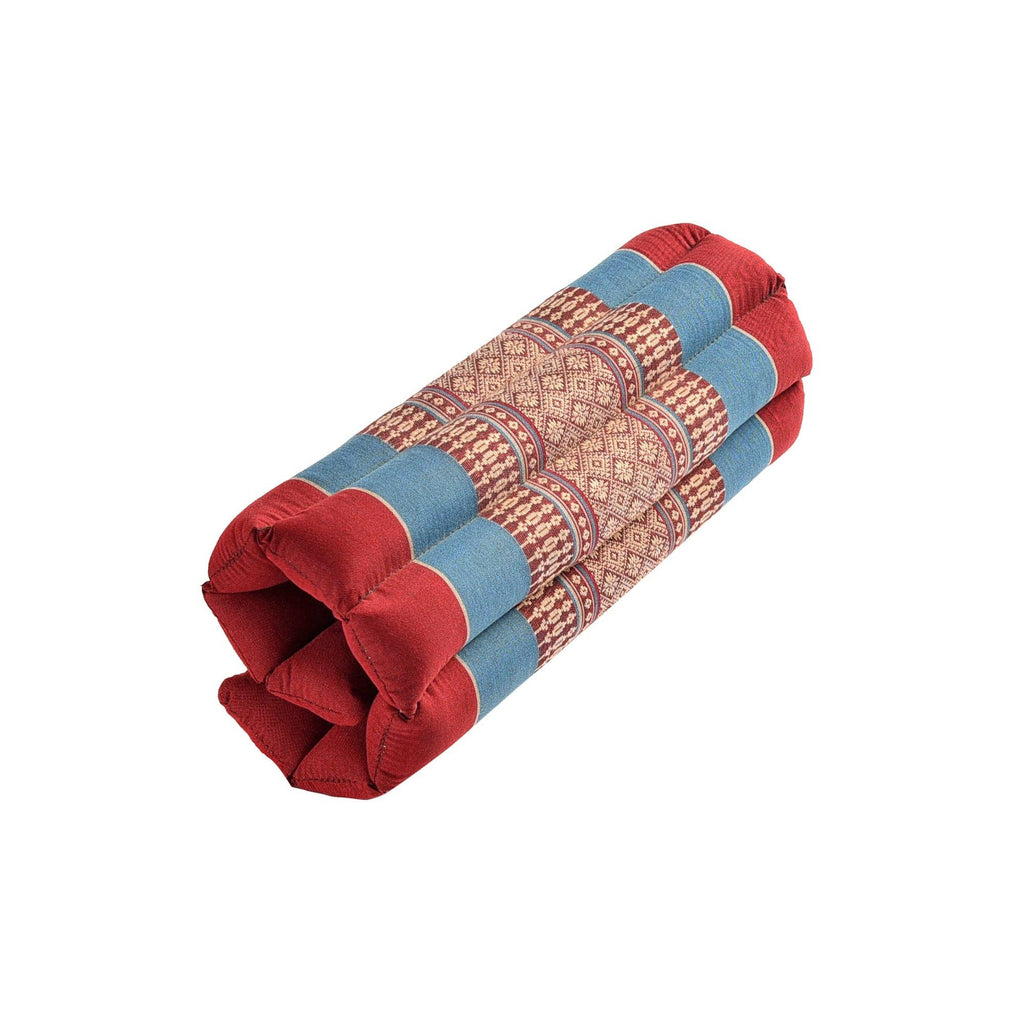Zafuko Rollable Yoga & Meditation Cushion: Burgundy/Orange / Medium