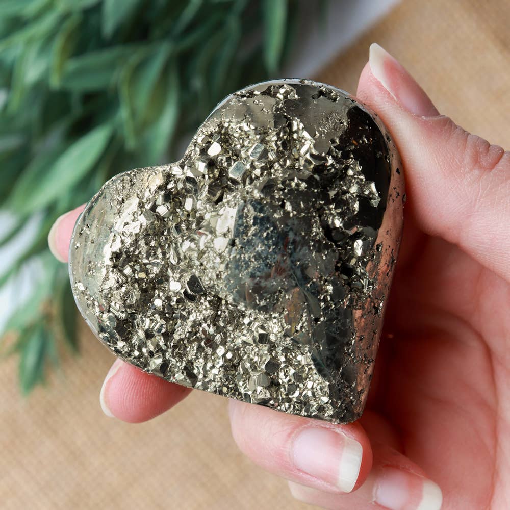 Natural Pyrite Heart (Medium)