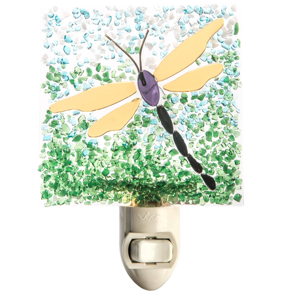 Dragonfly Fused Glass Night Light