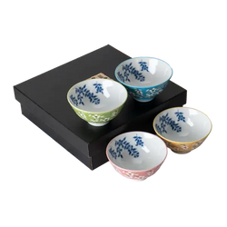 4 Piece Rice Bowl Gift Set Haruzakura Design Assorted Color