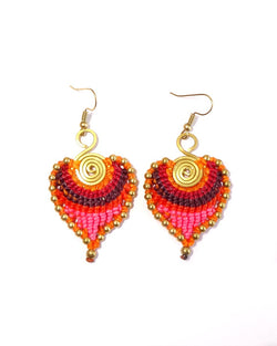 Macrame Leaf Earrings: Green