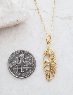 Gold Feather Necklace