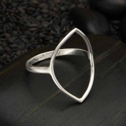 Sterling Silver large Marquis Wire Ring: 7