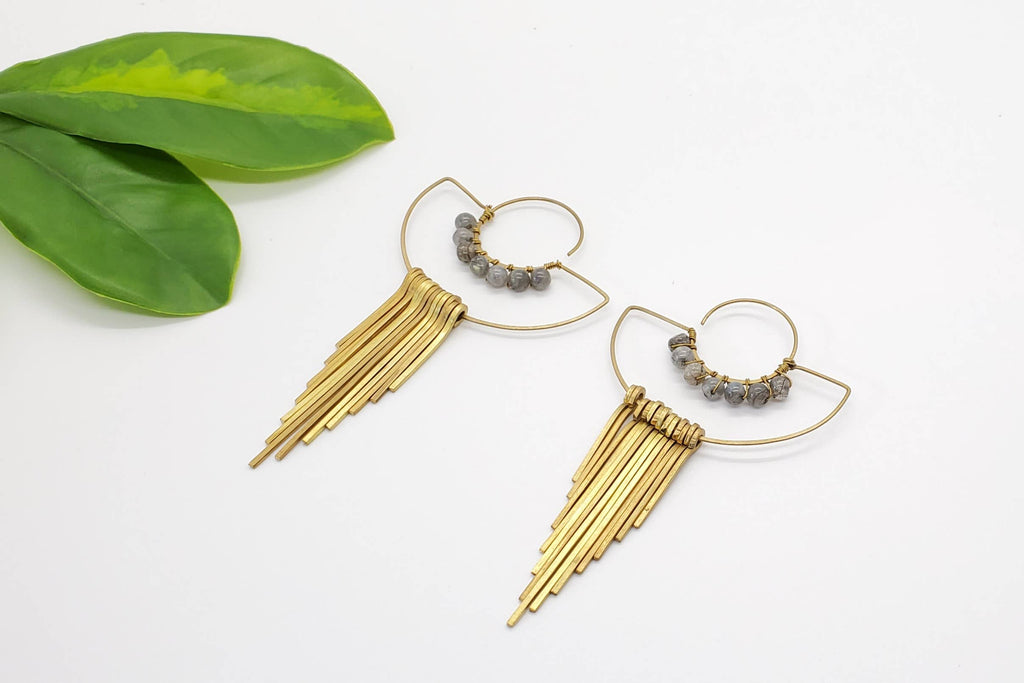 Brass Fringe Earring