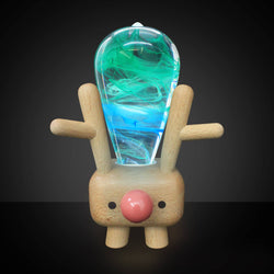 Handmade Resin Spring LED Light Bulb: Square Wooden Base Only