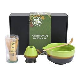 4 Piece Ceremonial Matcha Bowl Whisk Stand and Scoop Set (1/10)