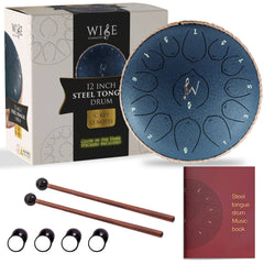 12-Inch 13-Notes Steel Tongue Relaxing Meditation Rain Drum: Red