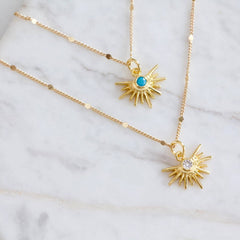 Starburst Necklace - Turquoise or CZ