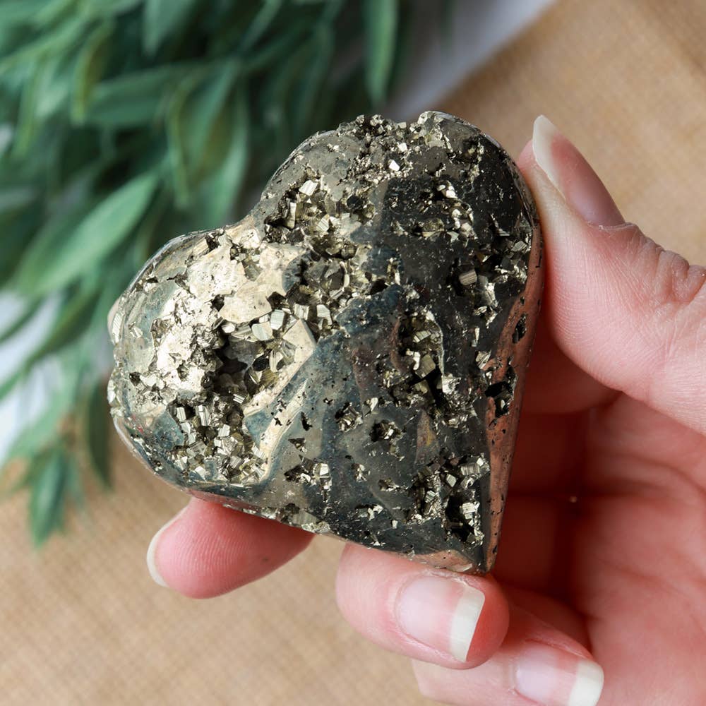 Natural Pyrite Heart (Medium)